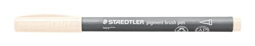Staedtler Brush pen Pigment Arts, Avorio, 10 penne pigmentate Premium da disegno, punta a pennello per larghezza variabile, impermeabile, ad asciugatura rapida, in astuccio di cartone, 371-107