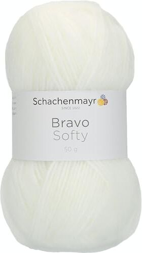 Schachenmayr Bravo Softy, 50G weiß Filati Per Maglieria A Mano