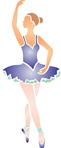 Stencil Company Ballerina stencil – 11.5 x 30.5 cm – riutilizzabili Girls Ballet Dancer Wall stencil template – da usare su carta progetti scrapbook Journal muri pavimenti tessuto mobili in vetro legno etc.