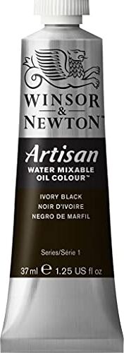 Winsor & Newton Olio Idrosolubile Artisan, Colori a Olio, Senza Solventi, Miscibile con L'acqua, Tubo di 37 ML, Colore Nero D'Avorio