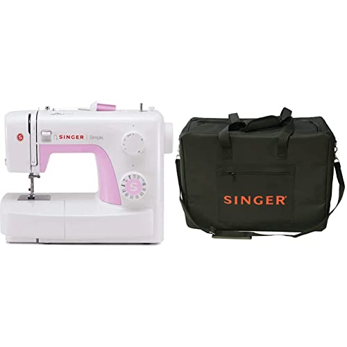 Singer 3223 Simple Macchina per Cucire Automatica, Bianco, 38,5x19x29 cm & 250032396-Borsa per Macchina da Cucire, Nero, 46 x 20.5 x 34 cm, 46x20.5x34