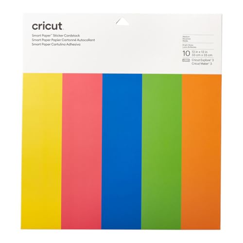 Cricut Smart Paper Sticker Cardstock   10 sheets   33cm x 33cm   Bright Bows, Carta, 33 x 33 cm