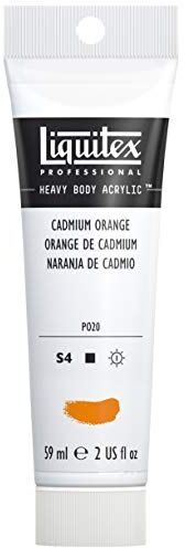 LIQUITEX Heavy Body Colore Acrilico Professionale Denso, ad Alta Viscosità, Arancione (Arancione Cadmio), 59 ml