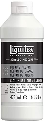 LIQUITEX Medium di colata e colatura, impermeabile, non ingiallente, flessibile, aumenta il flusso della vernice medio di colata per vernice acriliche, flacone da 473 ml