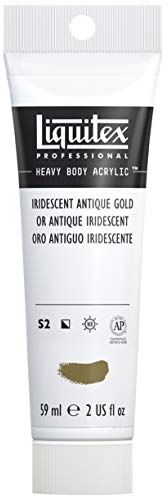 LIQUITEX WN Heavy Body Colore Acrilico Professionale Denso, ad Alta Viscosità, Oro (Oro Anticato Iridescente), 59 ml