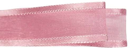 Generic Nastro in Organza Bordata in Satin VARI COLORI 12 mm x 50 Metri abbellimento pacchetti bomboniere bomboniera fai da te (Rosa Antico)