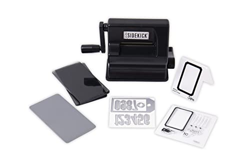 Sizzix Sidekick Starter Kit di Tim Holtz -Fustella Manuale Portatile per fustellatura e goffratura, per Arti e Mestieri, Scrapbooking e Biglietti, Apertura 6,35 cm, Nero, 6.35cm