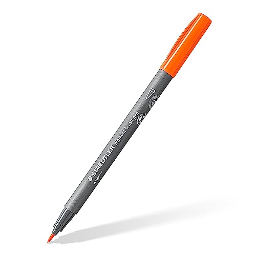 Staedtler Pigment Arts 371-4 Penna a pennello, confezione da 10, colore: Arancione