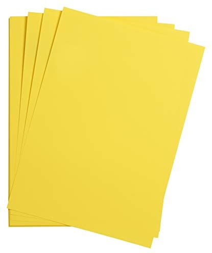 Clairefontaine Confezione di carta Maya 25 Fogli di carta da Disegno liscia Giallo limone A4 21x29,7 cm 185g -Ideale per il Disegno e le Attività Creative