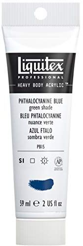 LIQUITEX WN Heavy Body Colore Acrilico Professionale Denso, ad Alta Viscosità, Blu (Blu Ftalo (Tonalità Verde)), 59 ml