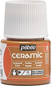 Pébéo Ceramica Colore opaco per terracotta, ceramica e terraglia Effetto lucido Finitura laccata Flacone da 45 ml, Camoscio