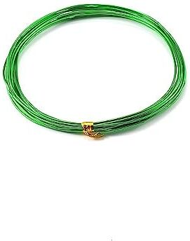 Generic 2-10 Metri 0.6-3.0 Mm Colori Filo di Alluminio Rotondo Anadizzato for la Creazione di Gioielli Braccialetti Artigianali Accessori FAI DA TE Forniture (Color : Green, Size : 2.0mm X 5M)