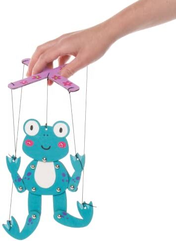 Baker Ross Kit Marionette Rana Pacco da 3, Crea i Tuoi Pupazzi, Progetti Artistici e Artigianali per Bambini