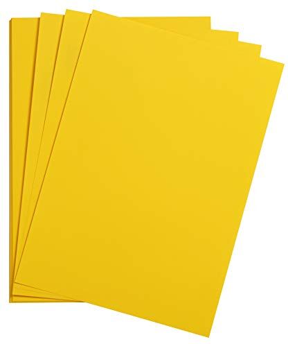 Clairefontaine Confezione di carta Maya 25 Fogli di carta da Disegno liscia Giallo sole A4 21x29,7 cm 185g Ideale per il Disegno e le Attività Creative