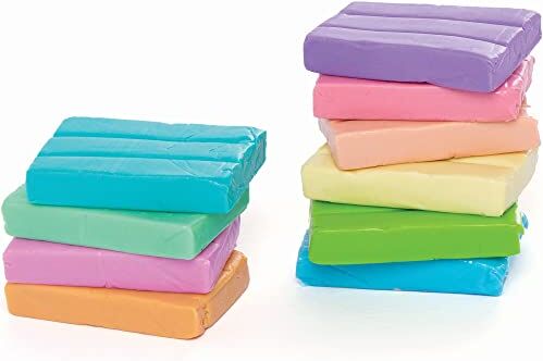 Baker Ross Argilla Polimerica Colore Pastello Confezione da 10, Forniture Artigianali per Bambini ()