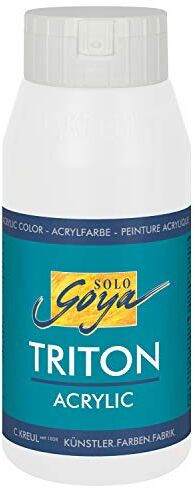 KREUL 17033 Solo Goya Triton Acrylic paint White (Mischweiß) flacone da 750 ml Asciugatura rapida con un aspetto opaco Qualità di studio Vernice a base d'acqua, versatile, coprente ed economica