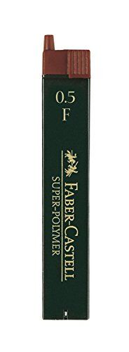 Faber-Castell 120510 Mine sottili Super Polymer, 0,5 mm, durezza F, 12 pezzi