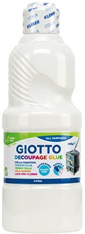 Giotto - Flacone 500 g Colla Decoupage liquida, Colore Bianco, 500g,