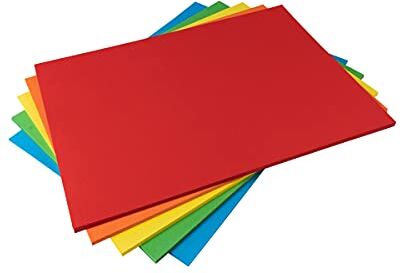 Hawksbill Biglietto + Craft A4 160 g/m² arcobaleno luminoso colorato (confezione da 50 fogli) assortiti per attività artistiche e artigianali dei bambini