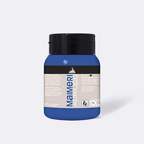 Maimeri ACRILICO 500 ml, Feine Künstleracrylfarbe, Farbton Kobaltblau dunkel (imit.)