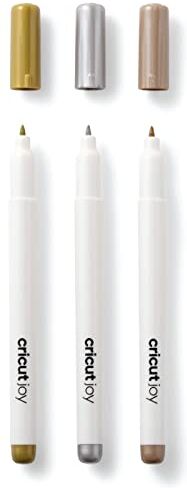 Cricut Permane Permanents   Oro, Argento, Rame   Punto Medio 1.0mm   3-Pack   per l'uso, Multi, Joy, 3 unità