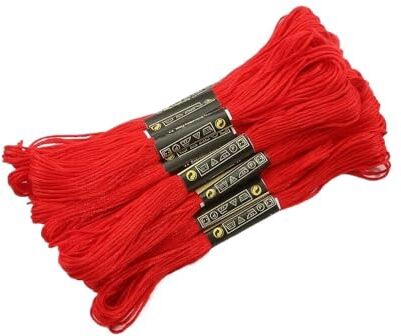 SHuuL Filo Da Ricamo Filo for punto croce 7,5 m Filo di cotone colorato for ricamo for forniture di filo for cucire artigianale fatto a mano Fili Da Ricamo (Color : Red, Size : 5pcs)