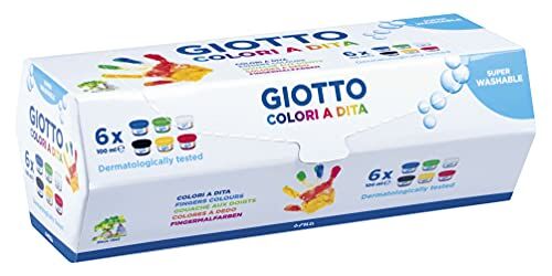 Giotto Colori A Dita Confezione Da 6 Tempere A Dita, Multicolore, ‎27 x 12 x 10 cm 891 grammi