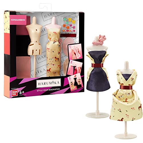 Bandai Harumika  Kit stilista deluxe Tema Horse & Ribbon Kit per attività creative Kit per creare il tuo stile senza filo, senza ago e senza colla