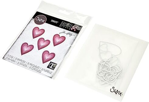 Sizzix Thinlits Die Set 25PK Piastrelle impilate Cuori di Tim Holtz, , Multicolor, One Size