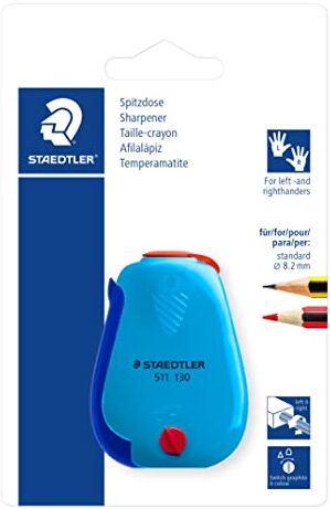 Staedtler 511 130-BK Scatola a punta, per matite colorate e piombo fino a 8,2 mm, per mancini e destrimani, punta su entrambi i lati, una scatola di tempera, colori assortiti