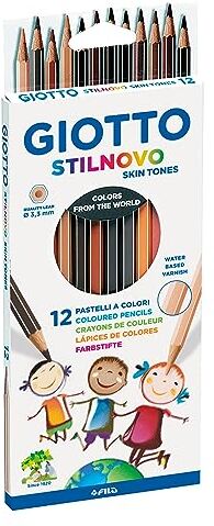 Giotto Stilnovo Skintones, Astuccio 12 Pastelli, Tonalità della Pelle