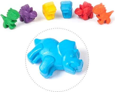 Pryma Pastelli a Cera Dinosauri a Dita Lavabile Atossico Per Colorare 6 Pezzi Colori Assortiti Ideale per Bambini in età Prescolare