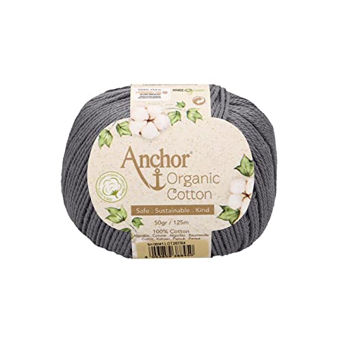 Schachenmayr Anchor 06041 Cotone organico a 4 fili, ca. 125 m, 50 g, colore: grafite