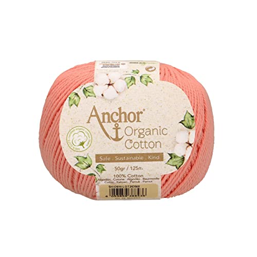 Schachenmayr Anchor 03610 Cotone organico, 4 fili, circa 125 m, 50 g, colore: salmone