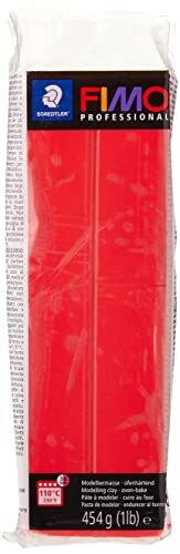 Staedtler Rayher 34448287 Pasta modellabile termoindurente Fimo Professional, Panetto grande da 454g, colore Rosso