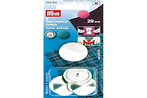 Prym Copri bottoni confezione da 3, Argento, 29 mm