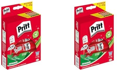 Pritt Colla Stick 5 X 43 gr, Colla per Bambini Sicura e Affidabile, Colla  per Lavoretti e Fai da te, con una Tenuta Forte per Uso Scuola e Ufficio, 5 Stick X 43 gr (Confezione da 2)