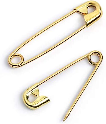 Prym Safety Pins, Ottone, Silver, 27 mm, goldfarbig, 12 Stück