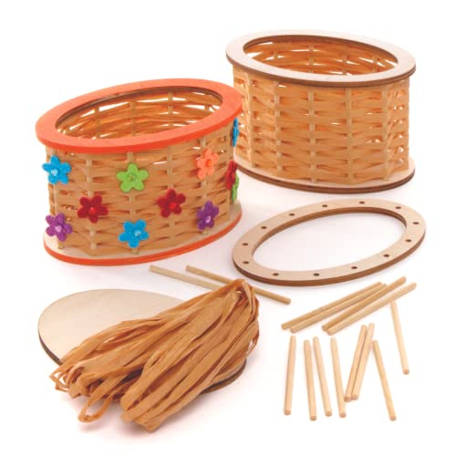 Baker Ross Kit di tessitura per cesta – Confezione da 2 pezzi, per principianti e progetti creativi per bambini