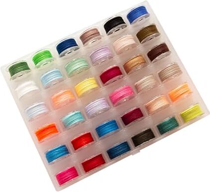 BOBISHE Filo da Cucito 36 Colori Kit Filo Da Cucire,Set di Fili in Poliestere per Macchina da Cucire,Set Rocchetto Filo con Scatola,Fili Cucito Colorati per Cucire a Macchina e Cucire a Mano,Bobine per Cucito