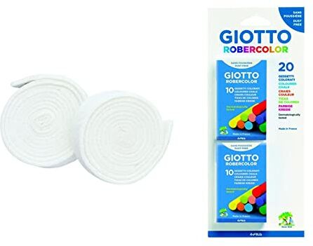 Giotto 538000-10 Cancellini per Lavagna & set 2 astucci con 10 gessetti colorati