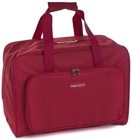 Hobby Gift MR4660Red Esclusiva Macchina da Cucire, Borsa da Trasporto Imbottita in PVC, Portaoggetti Extra, 20 x 43 x 37 cm, Poliestere, Rossa