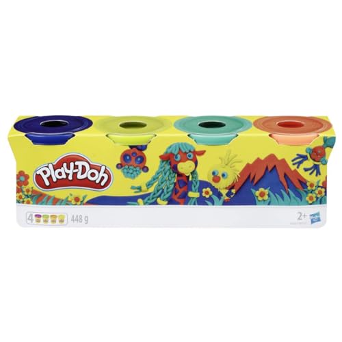 Hasbro Play-Doh 4 vasetti in Colori Assortiti (Pasta da Modellare, vasetti da 112 g)