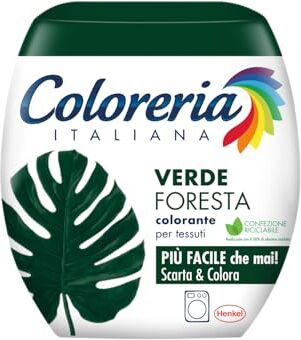 Coloreria Italiana Grey Colorante Tessuti e Vestiti in Lavatrice, Verde Foresta, 1 Confezione