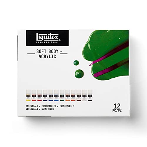 LIQUITEX Soft Body Colori Acrilici Fini Set di 12 Colori da 22 ml