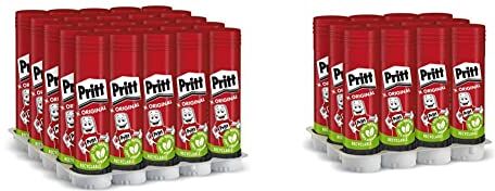 Pritt Colla Stick 25 x 11g, colla per bambini sicura e affidabile, colla  & Colla Stick 12 x 22g, colla per bambini sicura e affidabile, colla