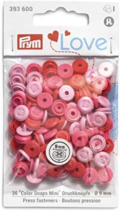 Prym Love Color Snaps-Mini Cucitura Effetto Rosa Fasteners, Pink, Light Pink, Light Pink, 9 mm