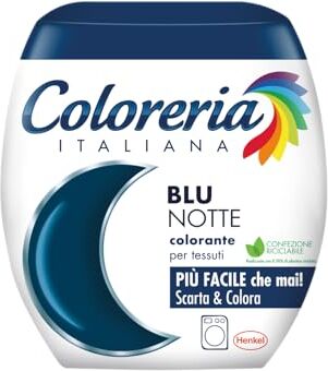 Coloreria Italiana Grey Colorante Tessuti e Vestiti in Lavatrice, colore Blu notte, 1 Confezione, 350 g