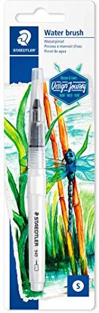 Staedtler Pennello per serbatoio dell'acqua in nylon resistente, ideale per matite acquerellabili, ciuffo rotondo e sottile, in confezione blister 949 BK-1-C