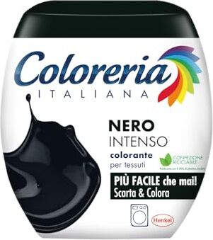 Coloreria Italiana Grey Colorante Tessuti e Vestiti in Lavatrice, Nero Intenso, 1 Confezione